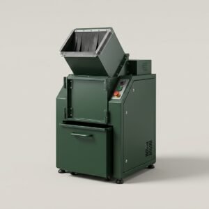 AI-generated illustrative glass machine; actual model may differ